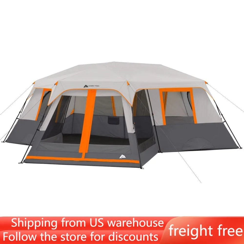 Ozark Trail 12-Person 3-Room Instant Cabin Tent With Screen Room Camping Supplies Freight Free Nature Hike Tent Travel Equipment post thumbnail image