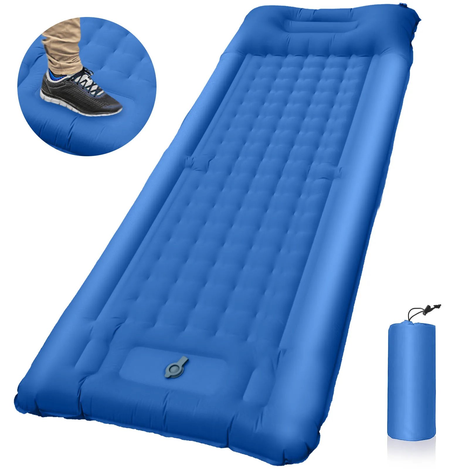 Ultra-Thick Camping Sleeping Pad Air Mattress Inflatable Sleeping Mat Foot Pump Unique Honey Comb Columnar Support Outdoor Tool post thumbnail image