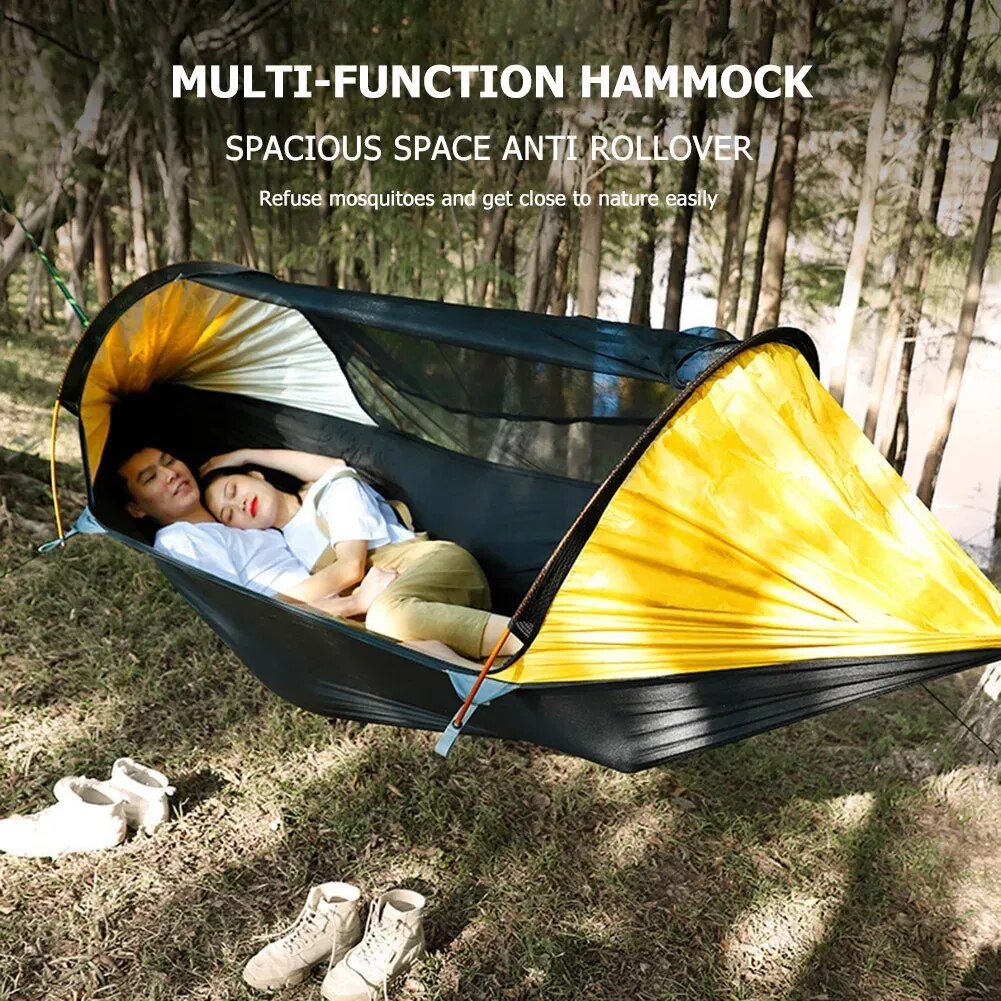 Hammock Mosquito Net 2 Person Aluminum Pole Travel Tree House Swing Outdoor Parachute Hanging Bed Camping Garden Tent post thumbnail image
