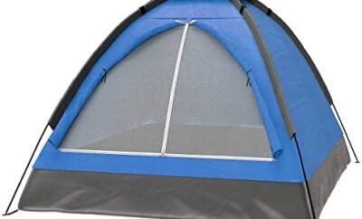 2 Person Tent – Rain Fly & Carrying Bag – Lightweight Dome Tents for Kids or Adults – Camping, Backpacking, and Hiking Gear by Wakeman Outdoors (Blue)