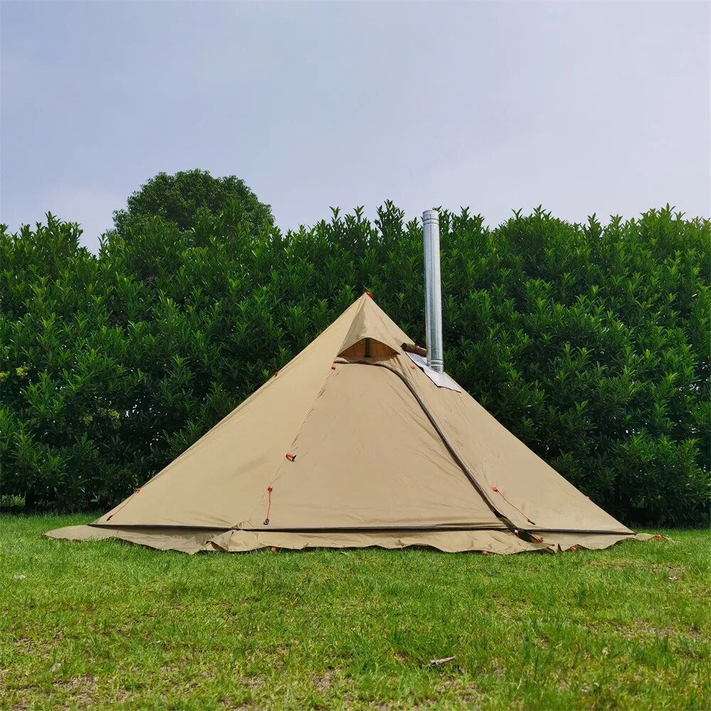 3~4Persons Lightweight Tents with Stove Standing Room Teepee Tent for Hunting Family Team Camping Backpacking post thumbnail image