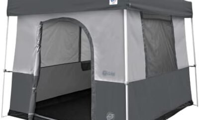 E-Z UP Camping Cube Sport, Converts 10′ Angled Leg Canopy into Camping Tent, Grey (Canopy/SHELTER NOT Included)