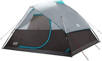 Coleman OneSource Rechargeable 4/6 Person Camping Tent with Airflow System & LED Lighting, Includes Rainfly, Tent Fan, Lights, and Interchangeable Battery Pack, Easy Setup Tent for Camping