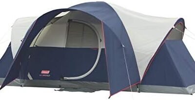 Coleman Elite Montana Camping Tent with LED Lights, Weatherproof 8-Person Family Tent with Included Carry Bag, Rainfly, Air Vent, and LED Lights with 3 Settings