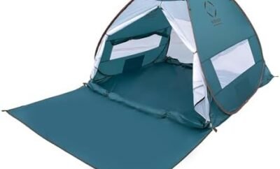 S’more Pop-up Camping Tent, Portable Instant Automatic Pop Up Beach Tent for 2 People, 2 Double Layers Door and Windows with Mesh Layers, Waterproof UV Protection Sun Shelter