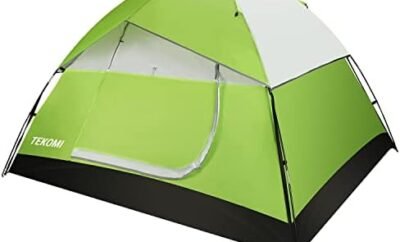 Camping Tent, TEKOMI Waterproof Family Dome Tent with Removable Rain Fly, Instant Cabin Tent for 60 Seconds Set Up, Advanced Venting Design, Fit Camp Backpacking Hiking Outdoor, Dark Green