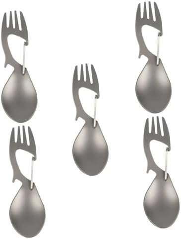 VANZACK 5pcs outdoor tools lightweight backpack travel backpacks spoon fork utensil camping spork metal forks metal fork spoons camping spoon fork portable camping utensil Harvester post thumbnail image