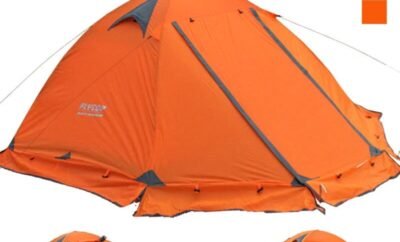 4 Seasons Camping Tent 2 3 Persons Waterproof Windproof 210T Double Layer Travel Outdoor Tent Hiking Snow Skirt Free Shipping