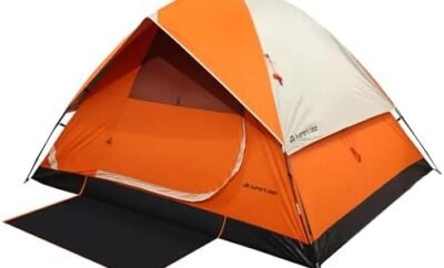 Camping Tent 4 Person Tents for Camping Waterproof Windproof Tents for Camping Hiking Backpacking Traveling 2/3/4 Family People Tents for Camping Portable Tent with Carry Bag