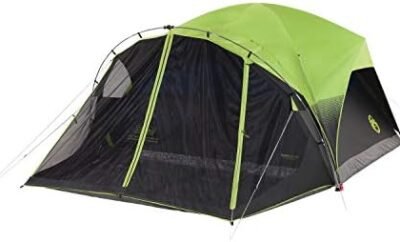 Coleman Carlsbad Dark Room Camping Tent with Screened Porch, 4/6 Person Tent Blocks 90% of Sunlight and Keeps Inside Cool, Weatherproof Tent with Easy Setup and Screened-In Porch