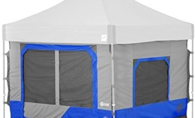 E-Z UP Camping Cube 6.4, Converts 10′ Straight Leg Canopy into Camping Tent, Royal Blue (Canopy/Shelter NOT included)