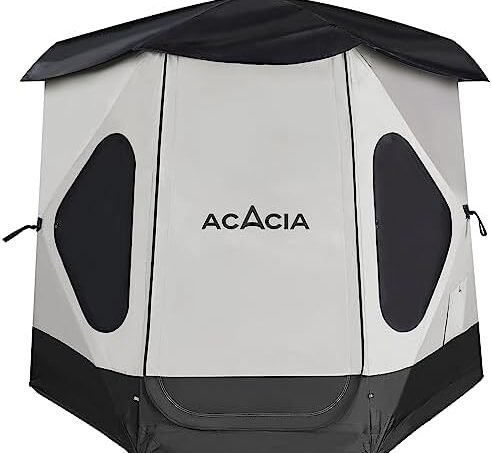 Space Acacia Tent, Pop Up Camping Tent with 8 Windows and Footprint, Waterproof Windproof Easy Setup Hub Tent 2 Person Tent for Travel, Hiking, Camping, Backpacking