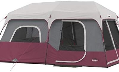 CORE 11 Person Family Cabin Tent with Screen Room | Large Multiple Room Tent with Storage Pockets for Camping Accessories | Portable Huge Tent with Carry Bag for Outdoor or Backyard Camping