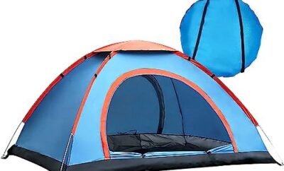 BAUZA Camping Tent, 3 – 4 Person Tent, Pop Up Camping Tent, Easy Up Tent, Waterproof Tent, Family Tents for Camping, Instant Tent, Outdoor Tents for Camping 2 Doors