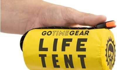 Go Time Gear Life Tent Emergency Survival Shelter – 2 Person Emergency Tent – Use As Survival Tent, Emergency Shelter, Tube Tent, Survival Tarp – Includes Survival Whistle & Paracord