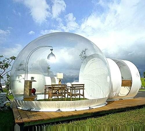 Inflatable Bubble Camping Tent 10ft Commercial Grade Outdoor Clear Dome Camping Cabin Bubble Tent with Air Blower for DIY Outdoor Family Backyard Camping Stargazing