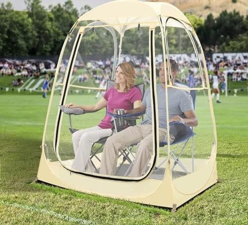 Eapele Sports Tent, Instant Pop-Up Tent Shelter, 50″x50″x62″H Outdoor Clean Bubble Tent, Provides Rain Tent Protection for Watching Sports Events, Camping, Fishing, Cheering, and Parades