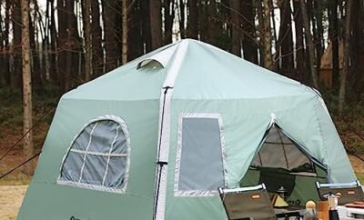 Glamping Inflatable Tent – Camping Tents for Family – Hiking and Backpacking – Suitable for 4-5 Person Camping – Quick with 3 Minute Setup – 7.8FT x 7.8FT x 5.6FT