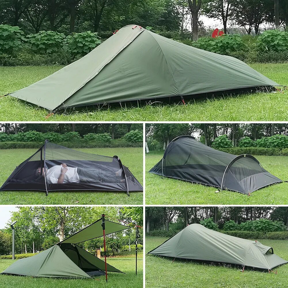 Backpacking Camping Tent, Ultralight 1 Person Tent Double Layer 4 Seasons Waterproof Portable Aluminum Poles Beach Travel Tents post thumbnail image