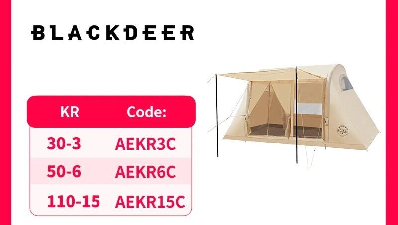 Blackdeer Air Tent 4-6 Person Large Area Space Outdoor Waterproof Silvering Family Camping Traveling Inflatable Tarp Tent