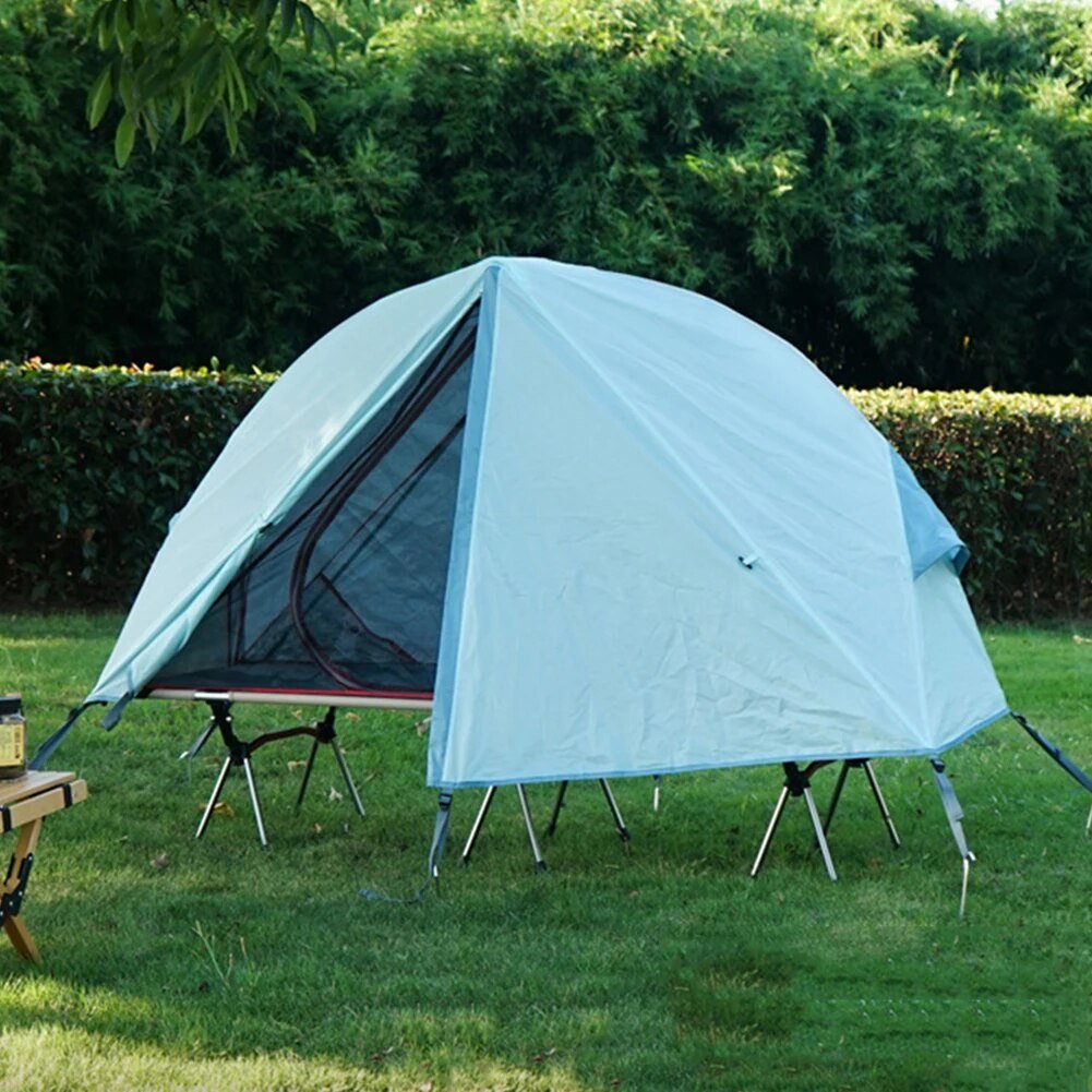 Camping Folding Tent Portable Outdoor Off The Ground Tent Single Person Waterproof UV Resistant Used with Bed for Hiking Travel post thumbnail image