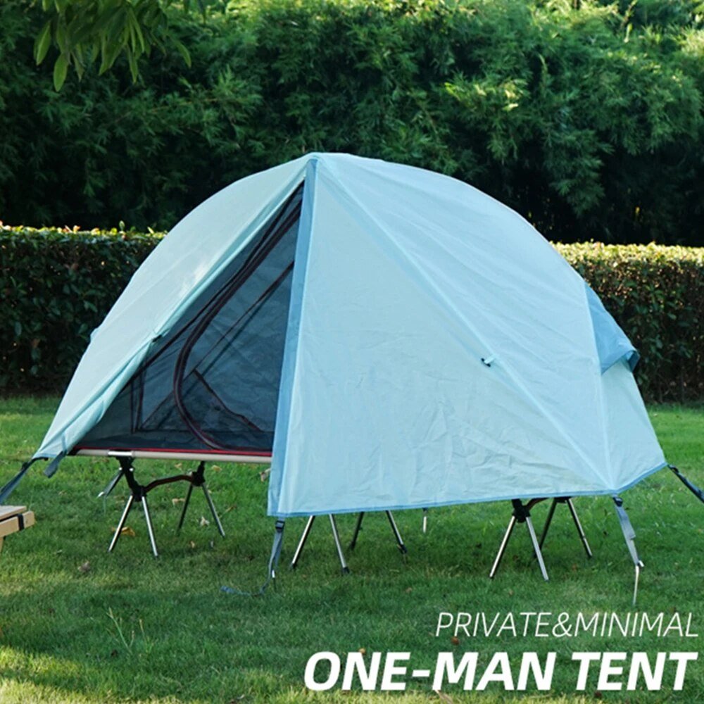 Camping Folding Tent Single Person Outdoor Off The Ground Tent Waterproof UV Resistant Used with Bed for Hiking Travel post thumbnail image