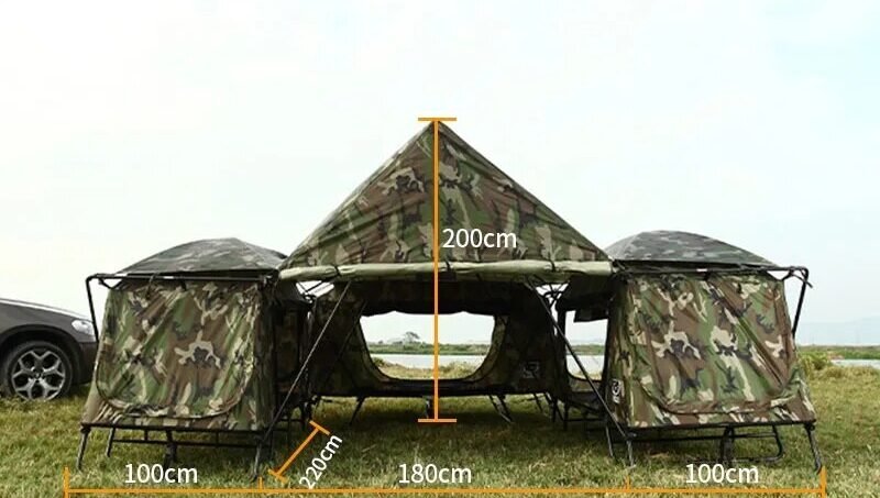 Camping Off Ground Tent 6 Person Cot Tent Waterproof Portable Folding Easy to Set Up for Outdoors Traveling Fishing Hiking