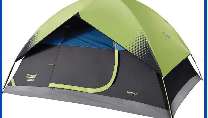 Coleman Dark Room Sundome Camping Tent, 4/6 Person Tent Blocks 90% of Sunlight and Keeps Inside Cool, Lightweight Tent