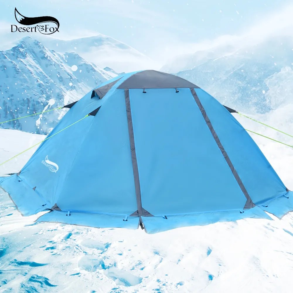 Desert&Fox Winter Tent with Snow Skirt 2 Person Aluminum Pole Tent Lightweight Backpacking Tent for Hiking Climbing Snow Weather post thumbnail image