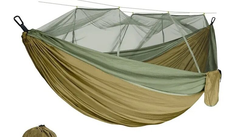 Double Mosquito Net Hammock 300×200CM Plus Size Outdoor Anti-mosquito Hammock Umbrella Cloth Nylon Anti-rollover Camping