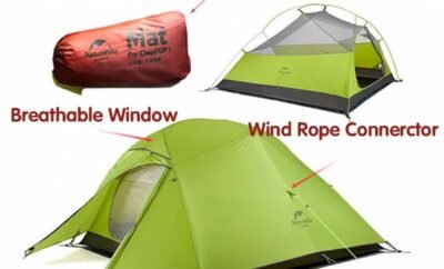 Naturehike Cloud Up 1 2 3 Tent Ultralight Camping Tent for 1-3 People Outdoor Travel Backpack Upgrade 20D Silicone Tarp Free Mat