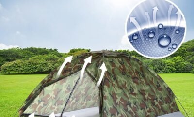 Outdoor 1/2 Persons Camping Tent 200 * 130 * 110cm PU1000mm Polyester Single Layer Tent Portable Camouflage Hiking Outdoor Tent