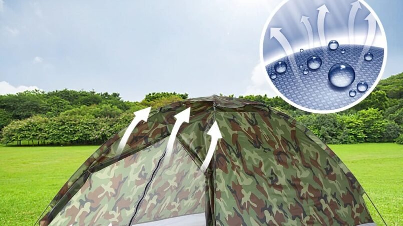 Outdoor 1/2 Persons Camping Tent 200 * 130 * 110cm PU1000mm Polyester Single Layer Tent Portable Camouflage Hiking Outdoor Tent