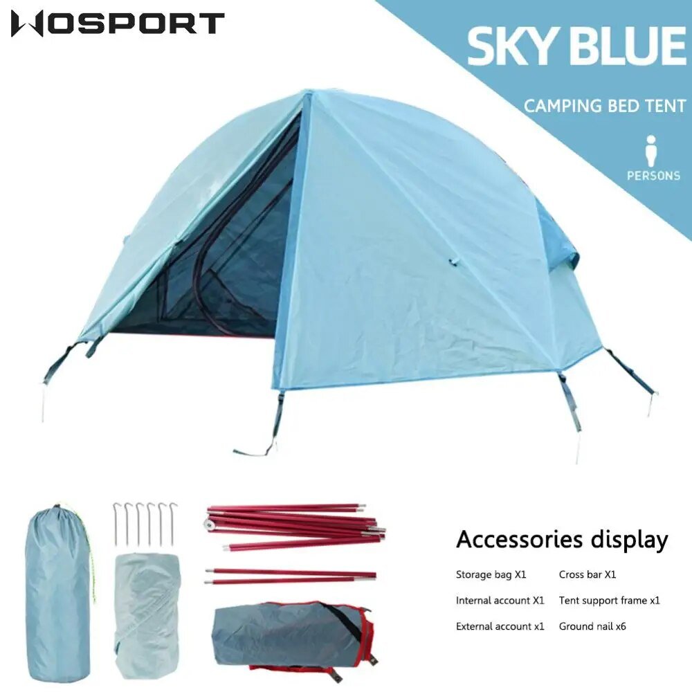 Outdoor Off The Ground Tent Single Person Camping Tent Waterproof UV Resistant Used with Bed Hiking Survival Equipment post thumbnail image