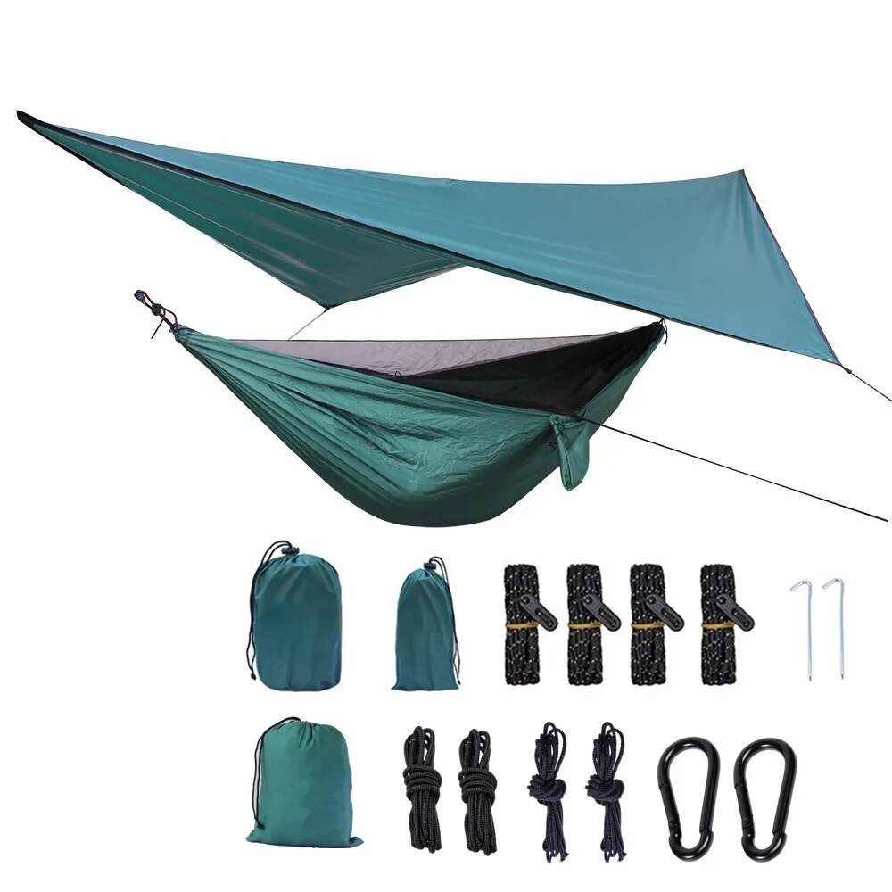 Outdoor Sports Camping Tent Mosquito Net Parachute Hammock Camping Hanging Sleeping Bed Portable With Sun Shelter Tarp post thumbnail image