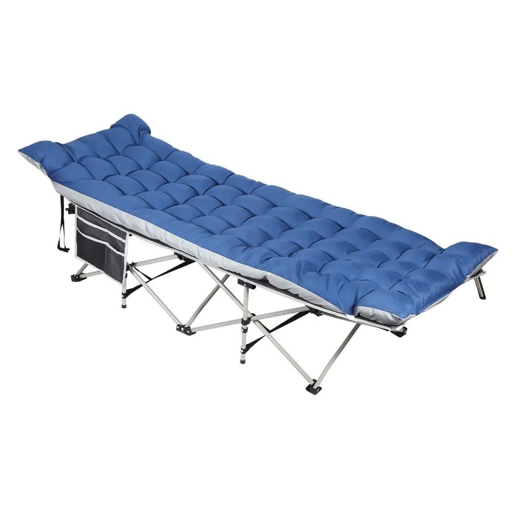 Portable Camping Cot With Mattress Folding Sleeping Cot Heavy Duty Fold Up Camp Bed Blue Free Shipping Furnishings Hiking Sports post thumbnail image