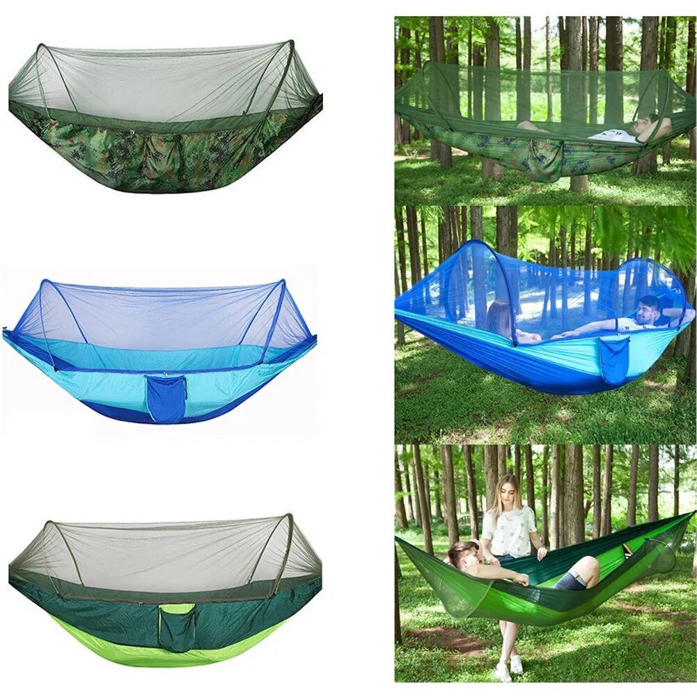Portable Camping Hammock ，2 Person Folded Outdoor Travel Camping Hanging Hammock Bed with Bug Mosquito Net for Travel, Beach post thumbnail image