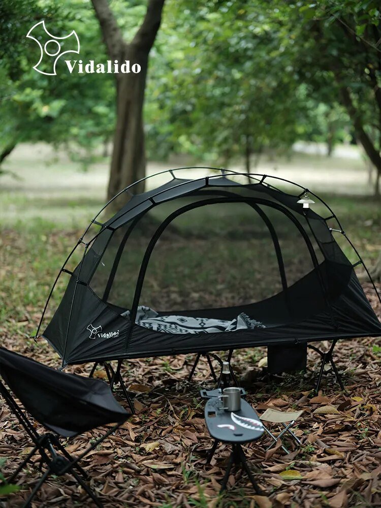 Vidalido Single Person Outdoor Camping Bed Tent Lightweight and Convenient Net Anti-mosquito Portable Aluminum Alloy Pole Inner post thumbnail image