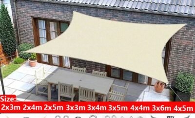 Waterproof 300D gray square rectangular shade sail garden terrace awning swimming visor camping camping hiking windsurf awning