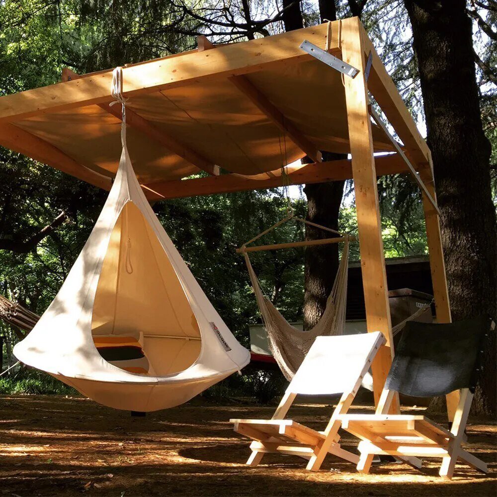 Waterproof Outdoor Garden Camping Hammock Swing Chair Foldable Children Room Teepee Tree Tent Ceiling Hanging Sofa Bed post thumbnail image